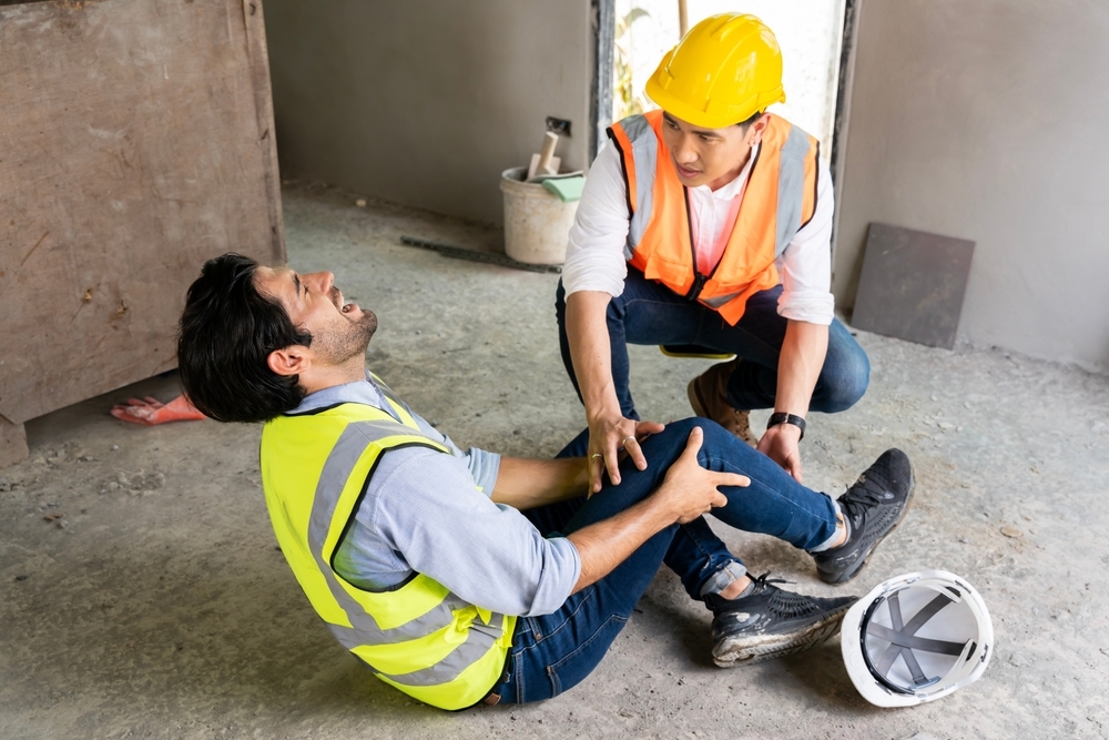 An engineer got into an accident at work causing bodily injuries. and received help from colleagues In areas under construction, the concept of safe work